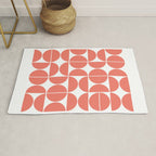 Mid Century Modern Geometric 04 Living Coral Rug Gallery Image 1