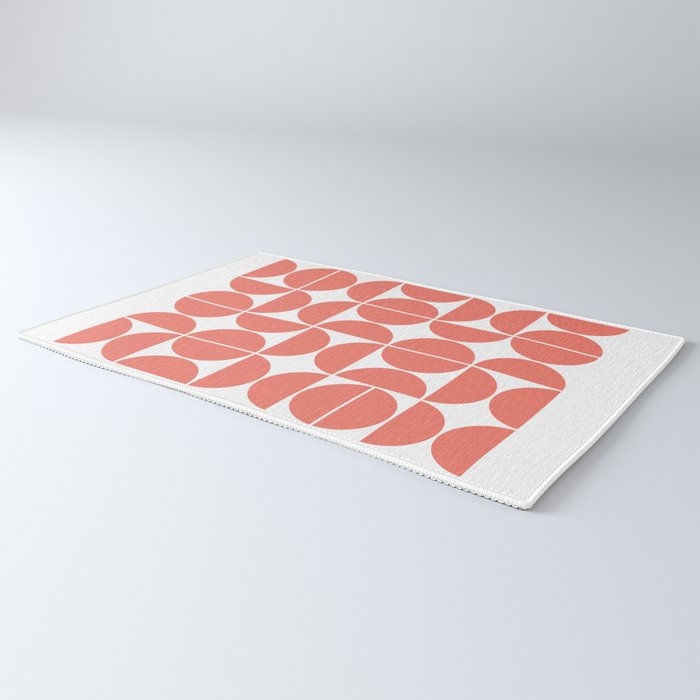 Mid Century Modern Geometric 04 Living Coral Rug Gallery Image 3