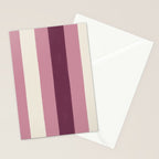 Bold Burgundy and Pink Striped Pattern Stationery Card Gallery Image 2