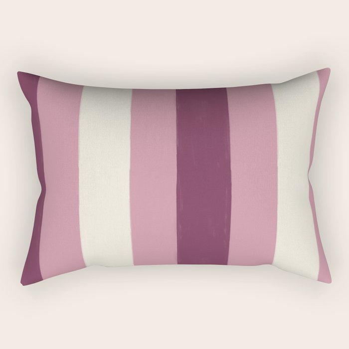 Bold Burgundy and Pink Striped Pattern Rectangular Pillow Gallery Image 2