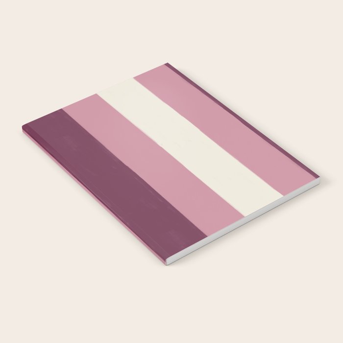 Bold Burgundy and Pink Striped Pattern Notebook Gallery Image 1
