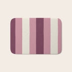 Bold Burgundy and Pink Striped Pattern Bath Mat Gallery Image 1