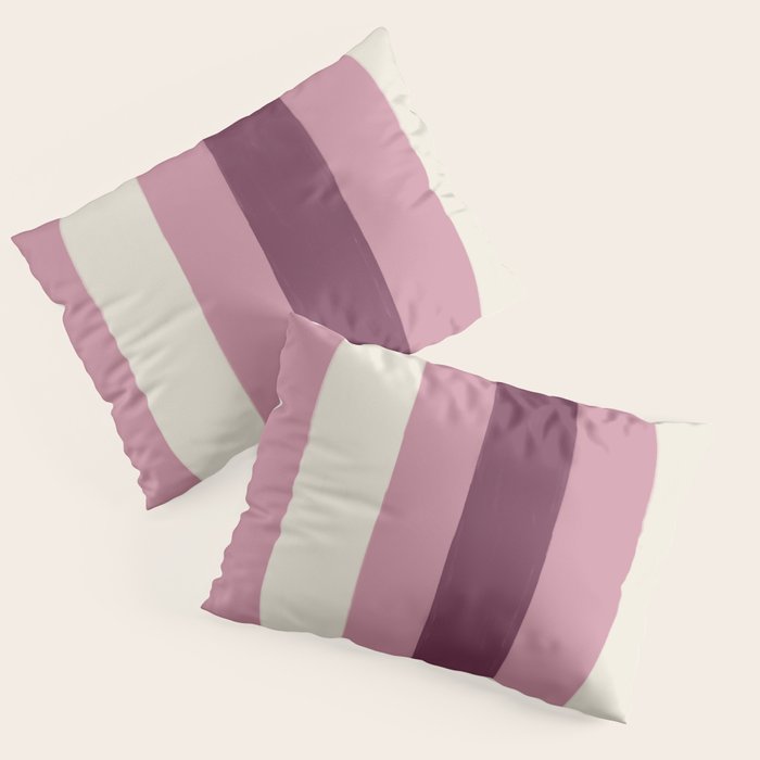 Bold Burgundy and Pink Striped Pattern Pillow Sham Gallery Image 3