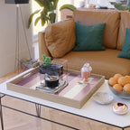 Bold Burgundy and Pink Striped Pattern Serving Tray Gallery Image 2