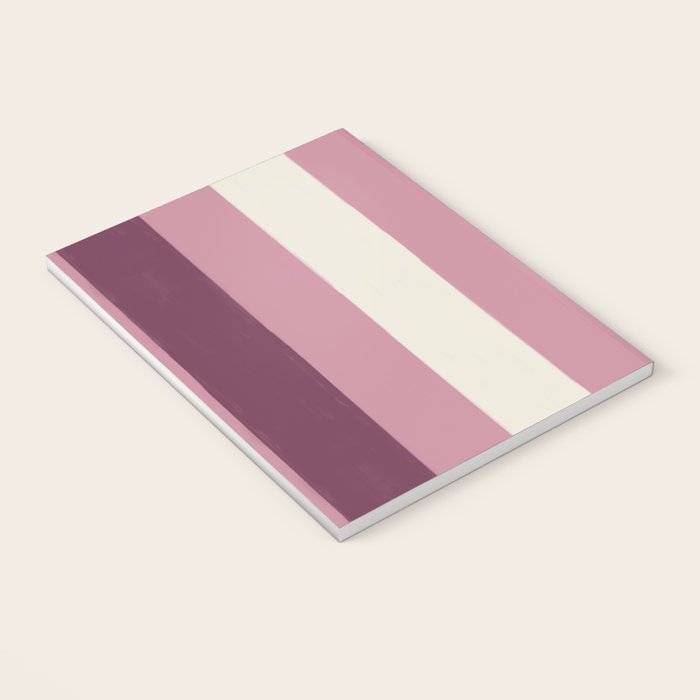 Bold Burgundy and Pink Striped Pattern Notebook Gallery Image 3