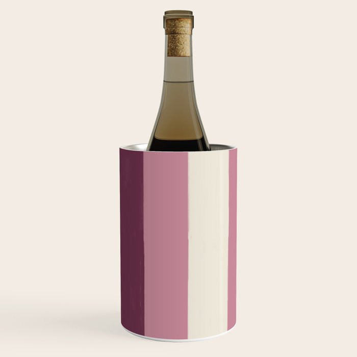 Bold Burgundy and Pink Striped Pattern Wine Chiller Gallery Image 2