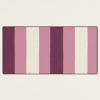 Bold Burgundy and Pink Striped Pattern Desk Mat Gallery Image 3