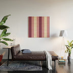 Bold Burgundy and Pink Striped Pattern Wood Wall Art Gallery Image 2