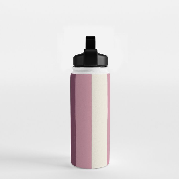 Bold Burgundy and Pink Striped Pattern Water Bottle Gallery Image 2