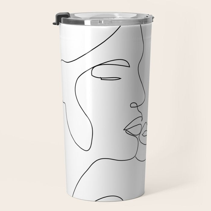 Line Faces 01  Travel Mug Gallery Image 3