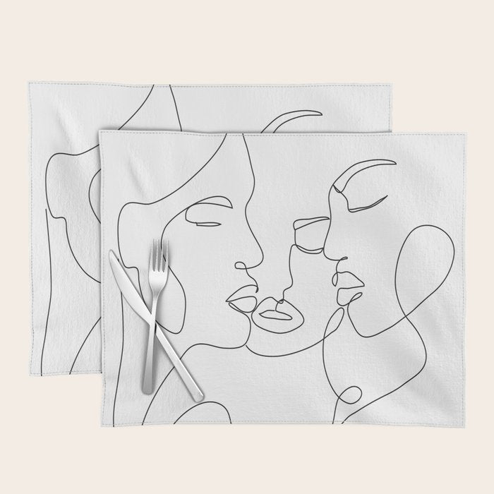 Line Faces 01  Placemat Gallery Image 1