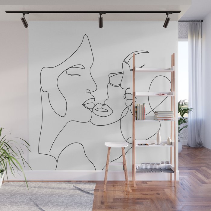 Line Faces 01  Wall Mural Gallery Image 1