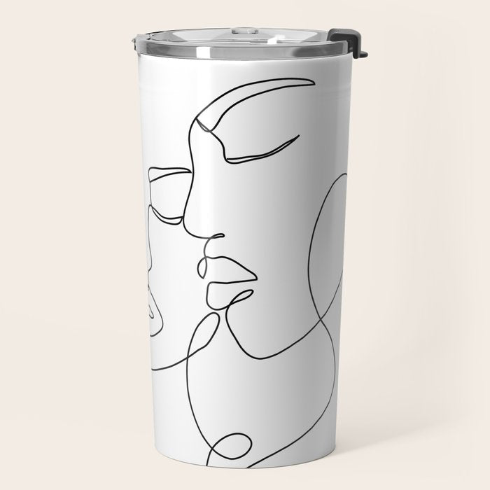 Line Faces 01  Travel Mug Gallery Image 2