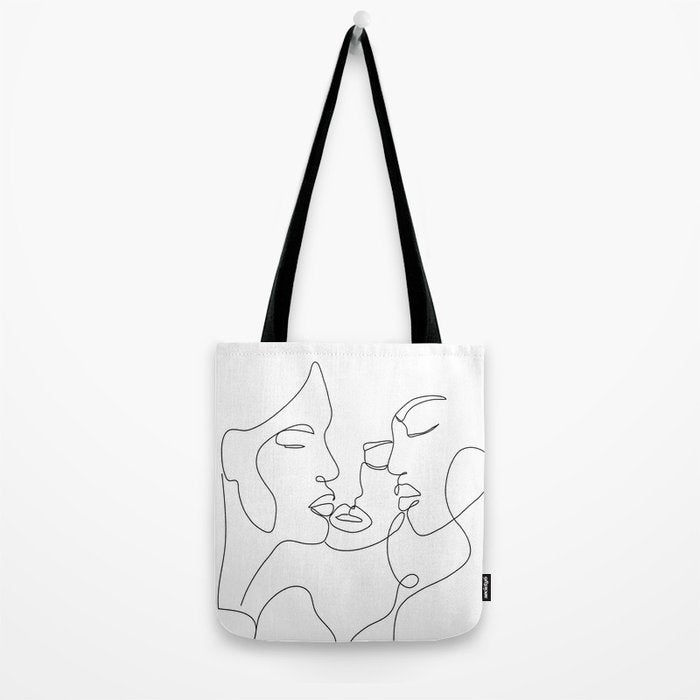 Line Faces 01  Tote Bag Gallery Image 2