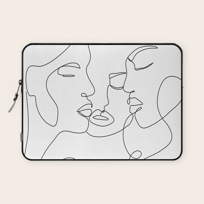 Line Faces 01  Laptop Sleeve Gallery Image 1