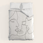 Line Faces 01  Comforter Gallery Image 6