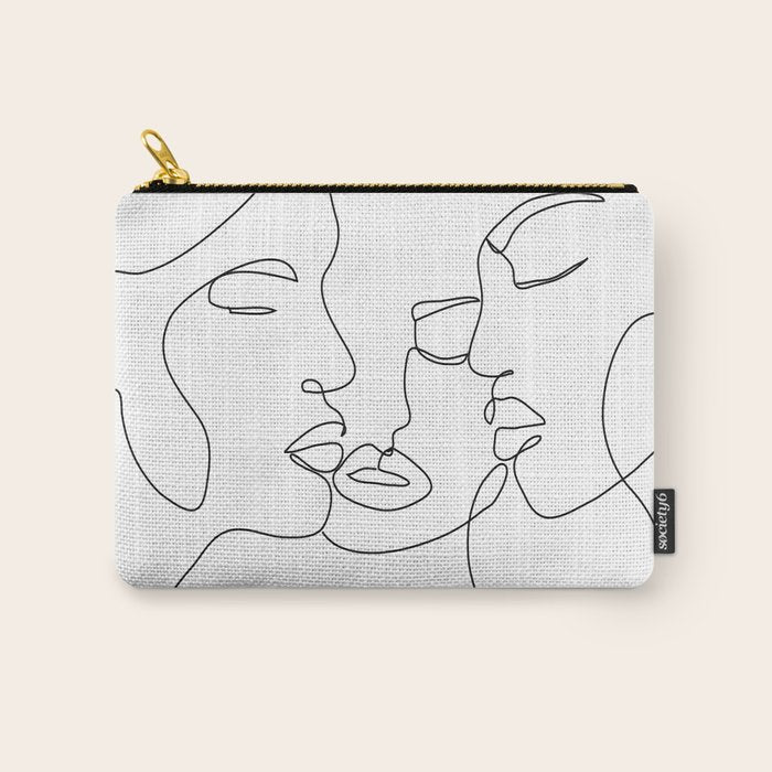 Line Faces 01  Carry All Pouch Gallery Image 1