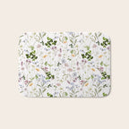 Hand Painted Watercolor Springflowers And Herbs Meadow  Bath Mat Gallery Image 1