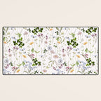 Hand Painted Watercolor Springflowers And Herbs Meadow  Desk Mat Gallery Image 3