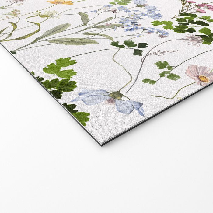 Hand Painted Watercolor Springflowers And Herbs Meadow  Welcome Mat Gallery Image 2