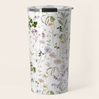 Hand Painted Watercolor Springflowers And Herbs Meadow  Travel Mug Gallery Image 1