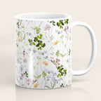 Hand Painted Watercolor Springflowers And Herbs Meadow  Coffee Mug Gallery Image 1
