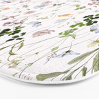 Hand Painted Watercolor Springflowers And Herbs Meadow  Bath Mat Gallery Image 3