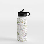 Hand Painted Watercolor Springflowers And Herbs Meadow  Water Bottle Gallery Image 1