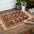 Antique Indian Agra Rug Print Outdoor Rug Gallery Image 2