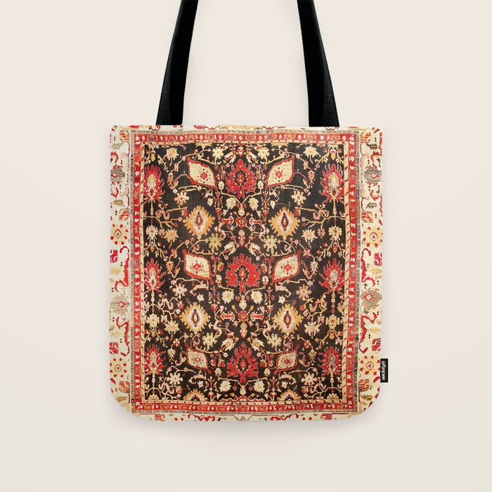 Antique Indian Agra Rug Print Tote Bag Gallery Image 1