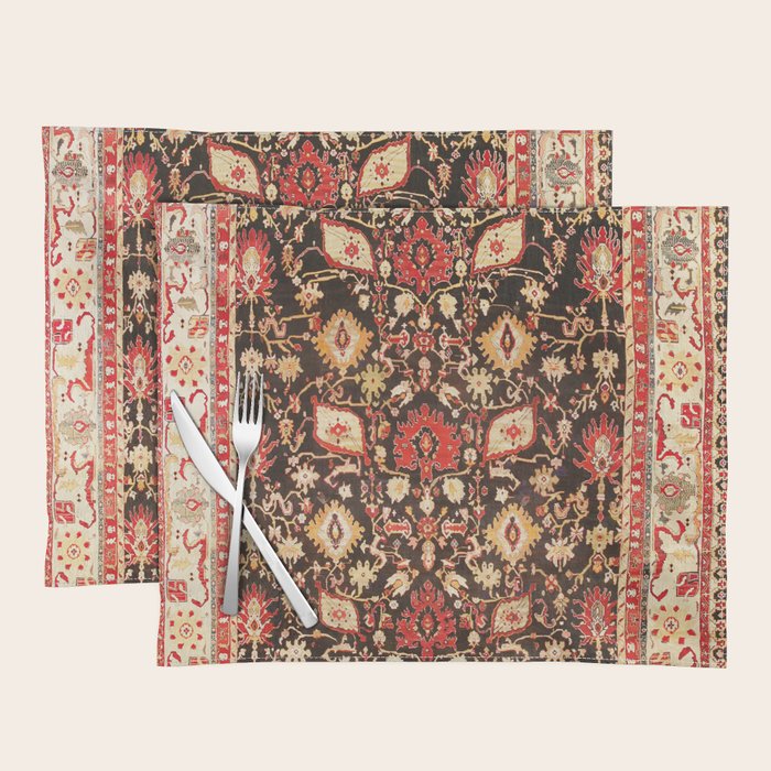 Antique Indian Agra Rug Print Placemat Gallery Image 1