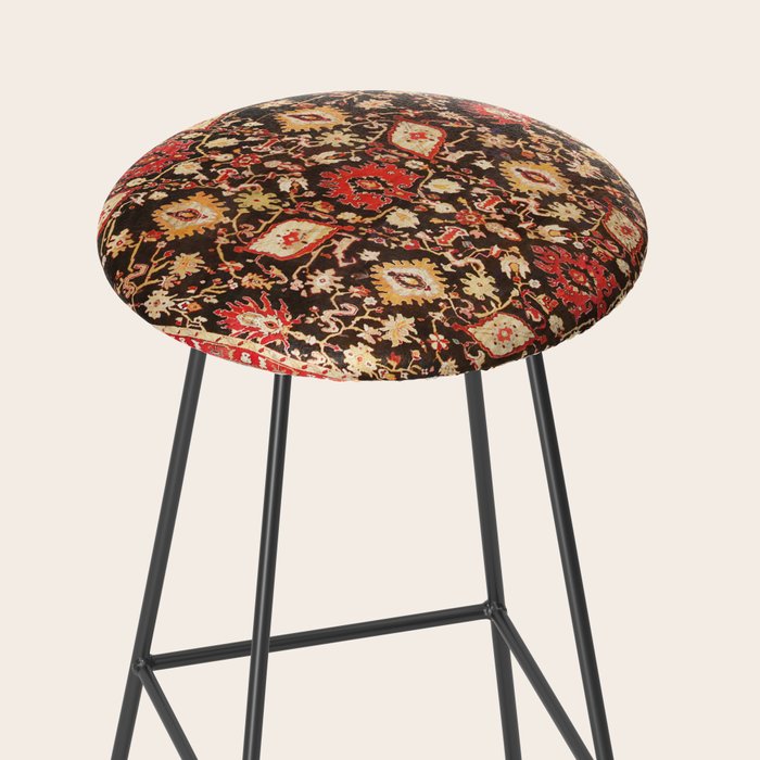 Antique Indian Agra Rug Print Stool Gallery Image 2