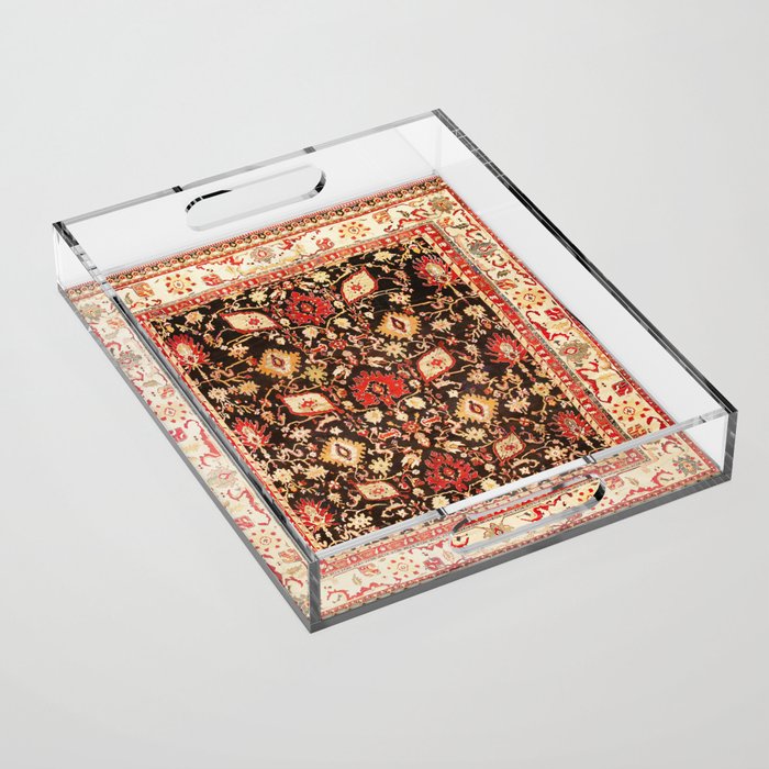 Antique Indian Agra Rug Print Acrylic Tray Gallery Image 1