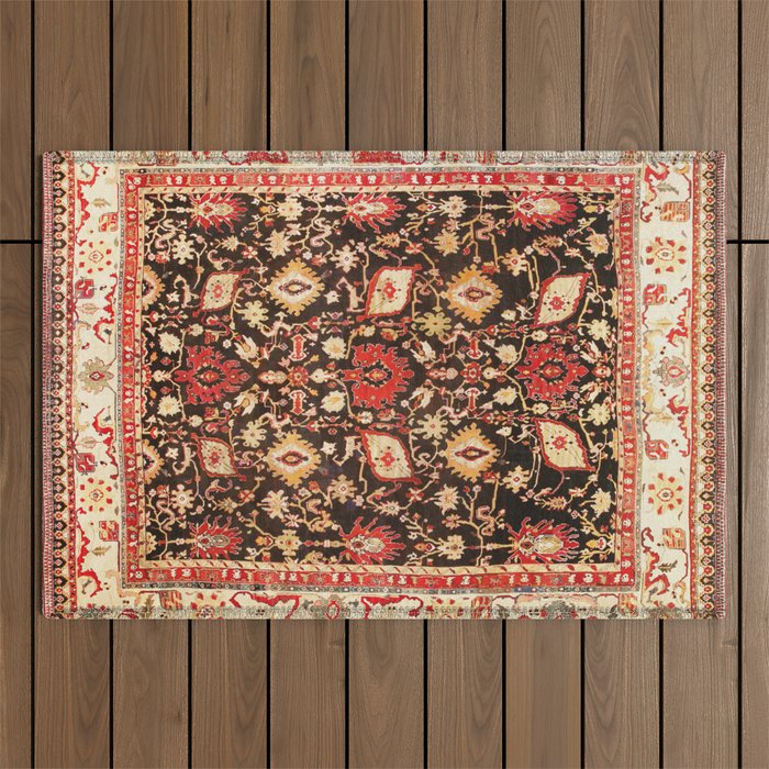 Antique Indian Agra Rug Print Outdoor Rug Gallery Image 1