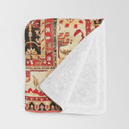 Antique Indian Agra Rug Print Throw Blanket Gallery Image 3