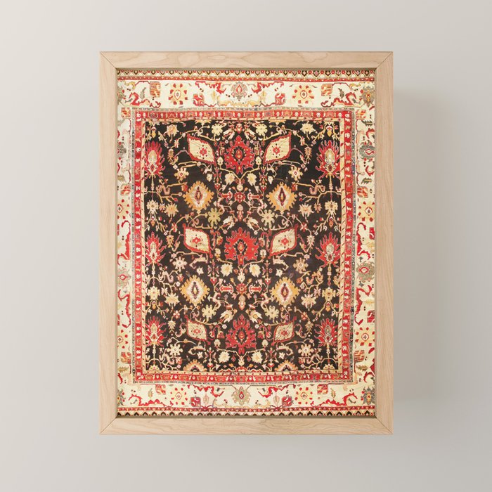 Antique Indian Agra Rug Print Mini Art Print Gallery Image 1