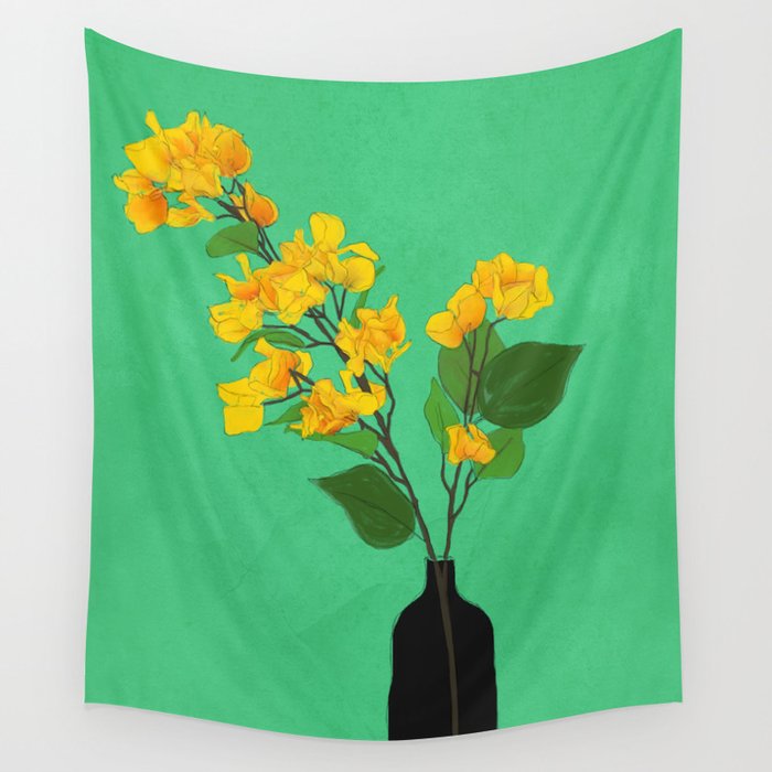 Branches Blooming Green Wall Tapestry Gallery Image 4
