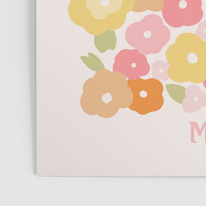 Flower Market Milano Retro Pastel Spring Flowers Poster Gallery Image 3