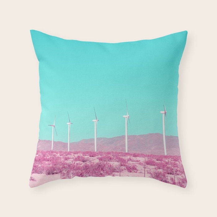 Palm Springs Windmills in the Desert Throw Pillow Gallery Image 1