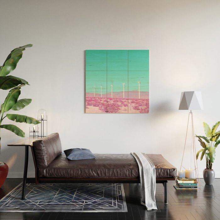 Palm Springs Windmills in the Desert Wood Wall Art Gallery Image 2