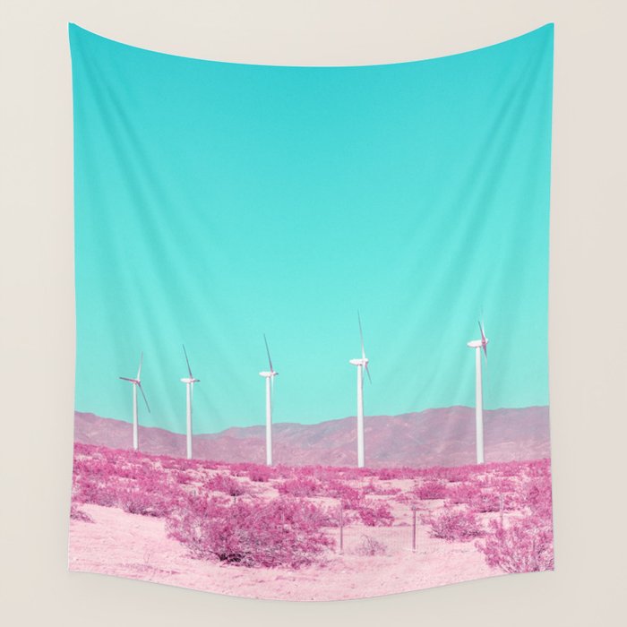 Palm Springs Windmills in the Desert Wall Tapestry Gallery Image 4
