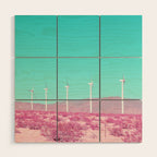 Palm Springs Windmills in the Desert Wood Wall Art Gallery Image 1