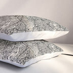 Paris Map - Black&White City Maps Pillow Sham Gallery Image 3