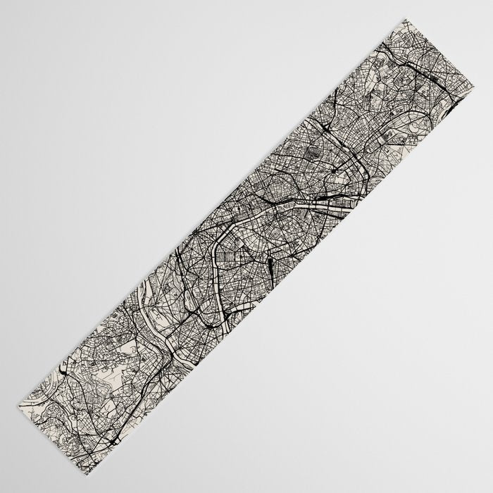Paris Map - Black&White City Maps Table Runner Gallery Image 3