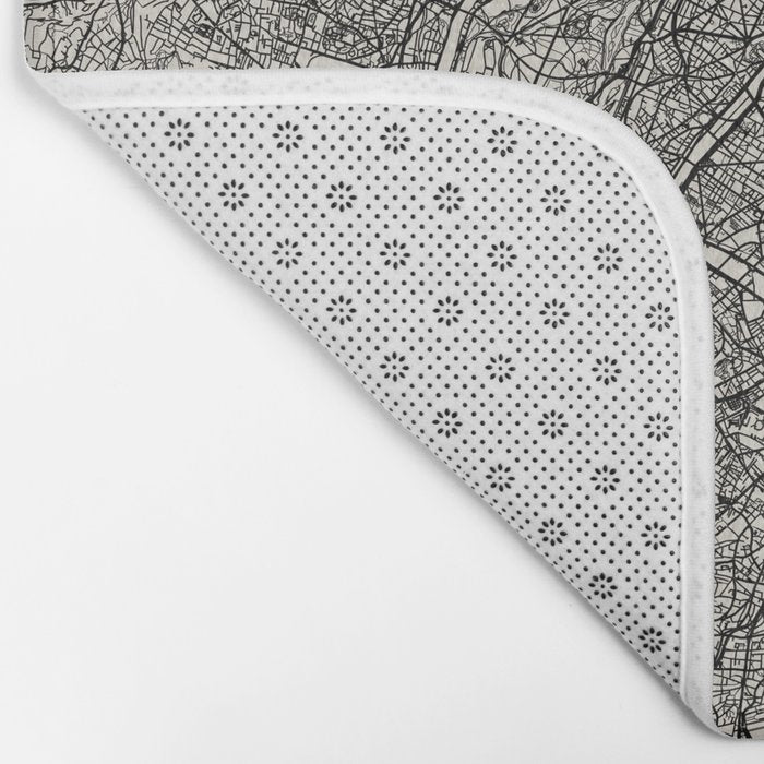 Paris Map - Black&White City Maps Bath Mat Gallery Image 2