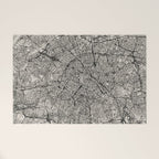 Paris Map - Black&White City Maps Welcome Mat Gallery Image 1