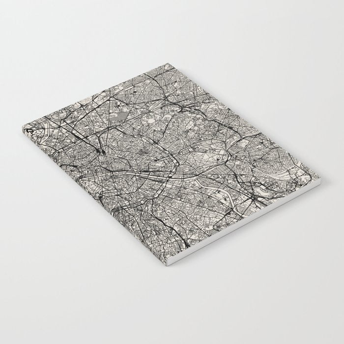 Paris Map - Black&White City Maps Notebook Gallery Image 2