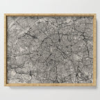 Paris Map - Black&White City Maps Serving Tray Gallery Image 1