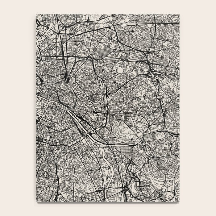 Paris Map - Black&White City Maps Notebook Gallery Image 4