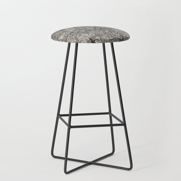 Paris Map - Black&White City Maps Stool Gallery Image 1